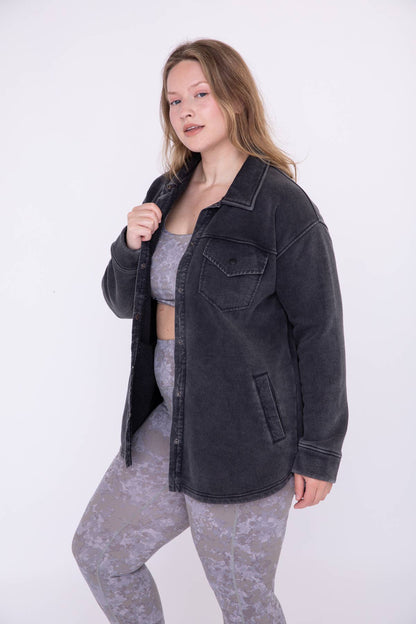 Plus Snap-On Shacket with Pockets