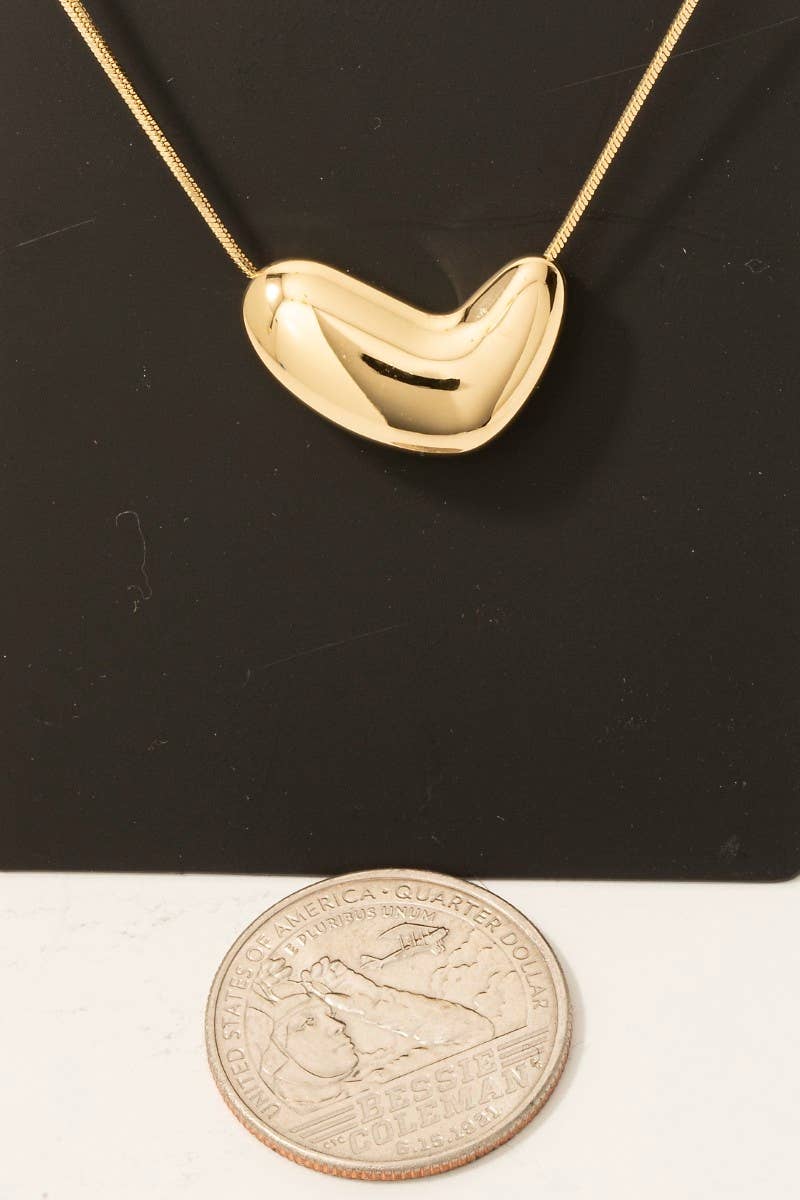 Abstract Heart Pendant Necklace