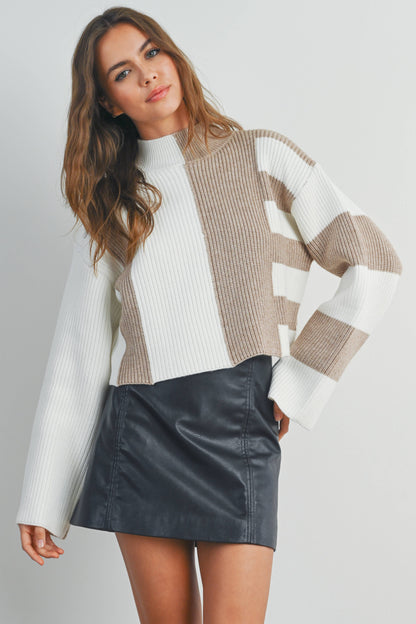 Olive Color-Block Sweater