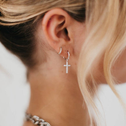 Taryn Diamond Cross Earrings | WATERPROOF