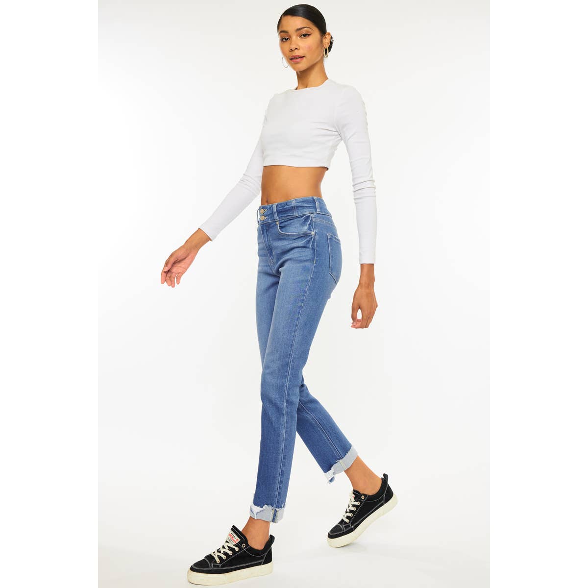 Plus Mom Jean | Medium Wash