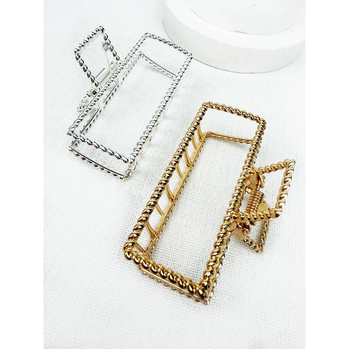 Rectangle Twisted Metal Hair Claw