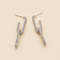 Linked 18K Gold Dip CZ Dangling Earrings