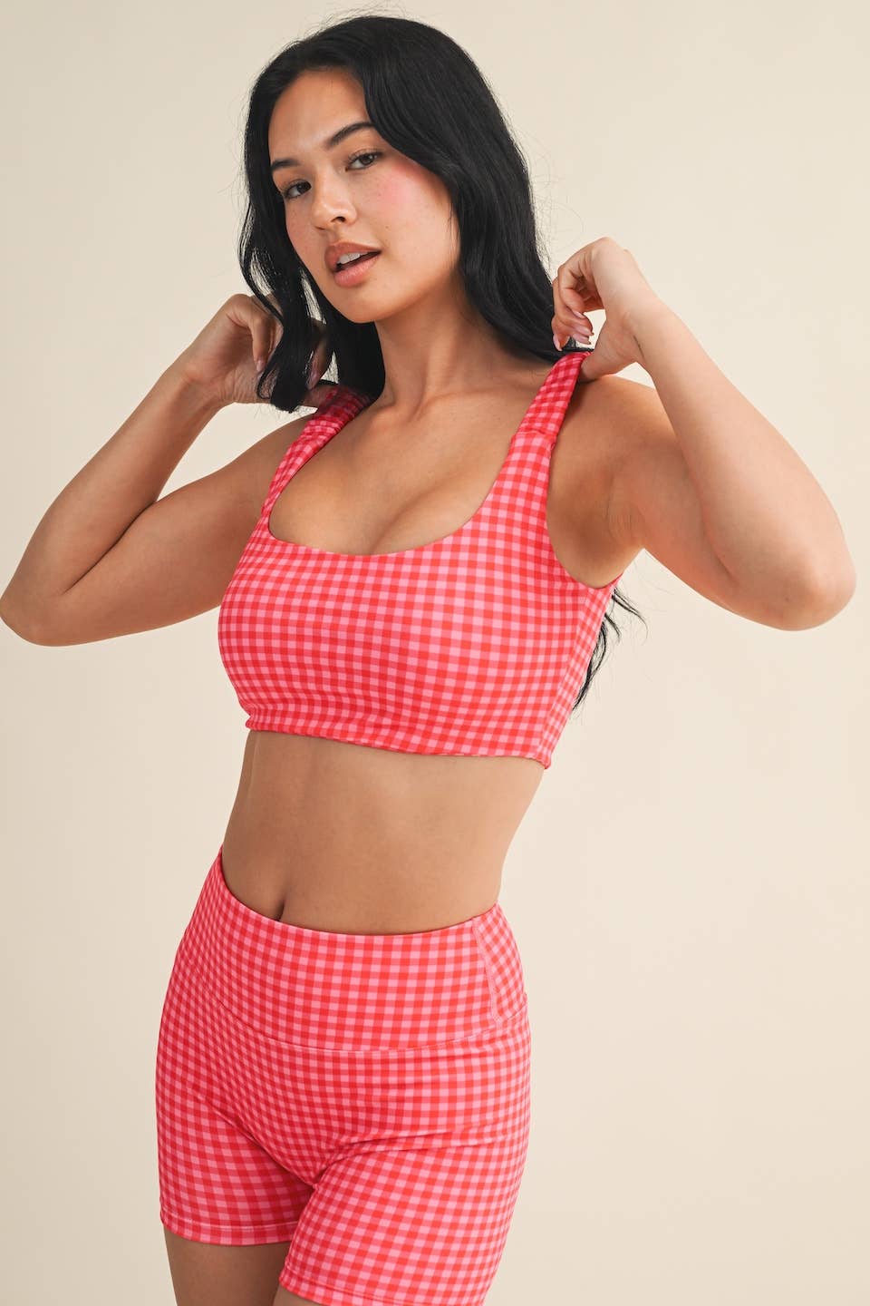Gingham Ruched Bra