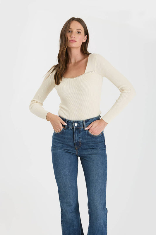 Rhinestone Trim Top