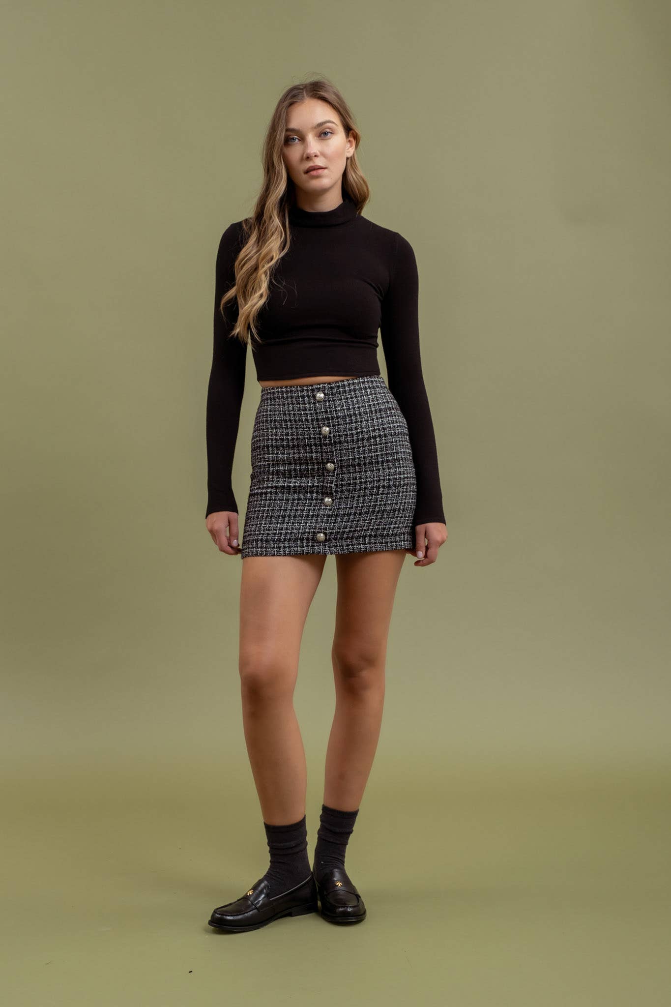 Button Down Mini Skirt | FINAL SALE