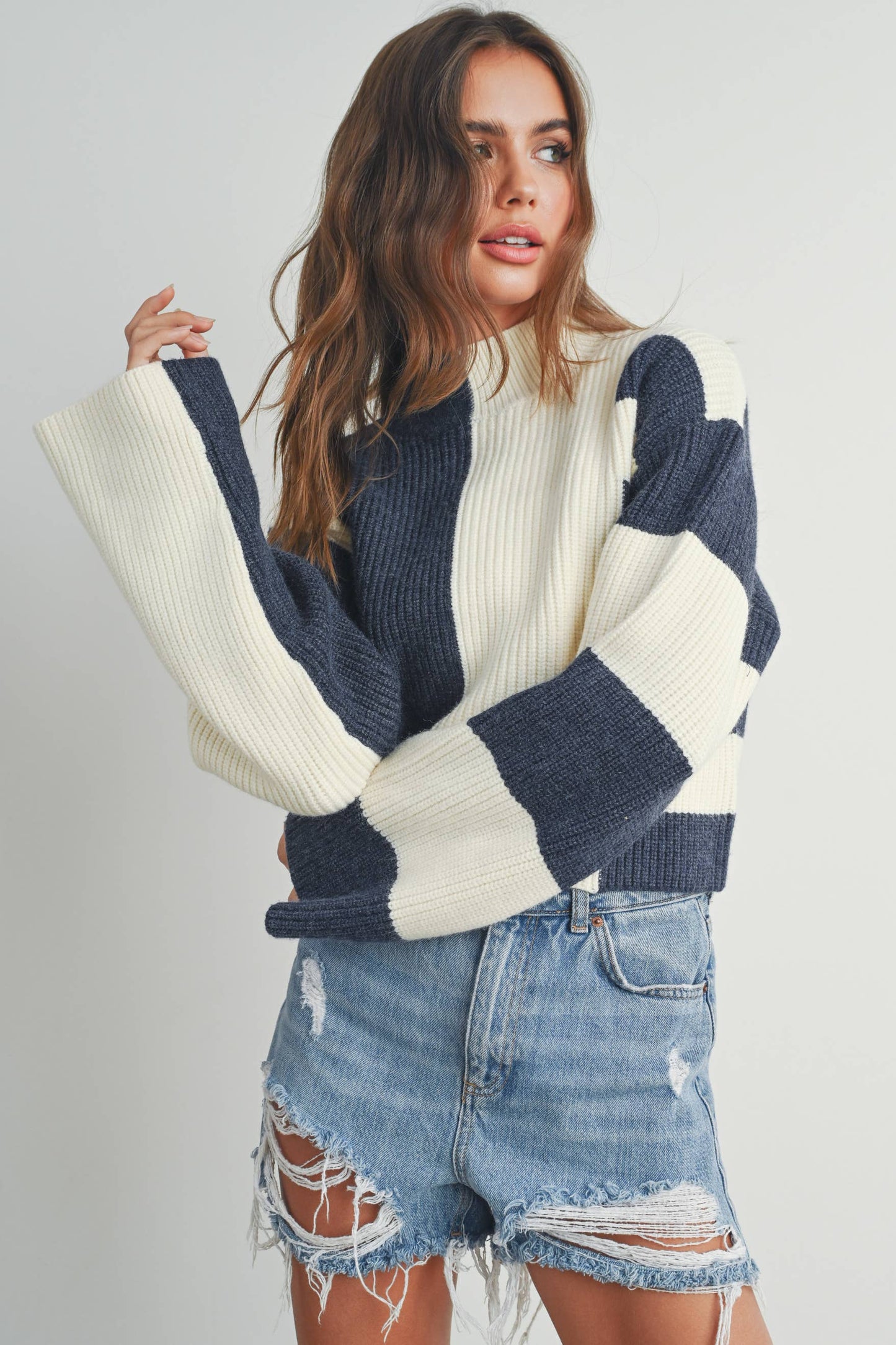 Olive Color-Block Sweater
