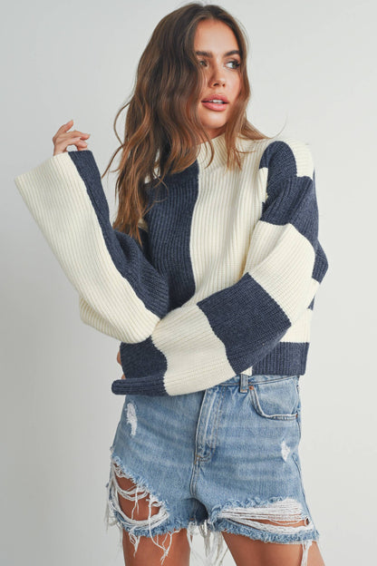Olive Color-Block Sweater