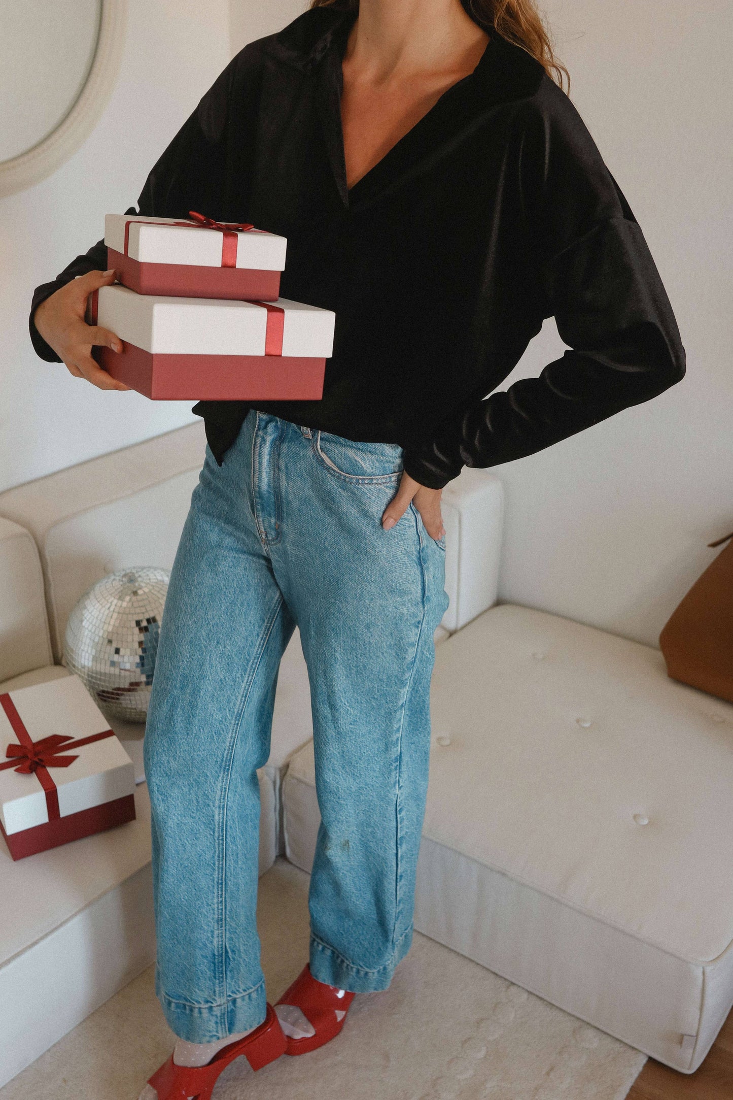 Velvet Polo Sweater