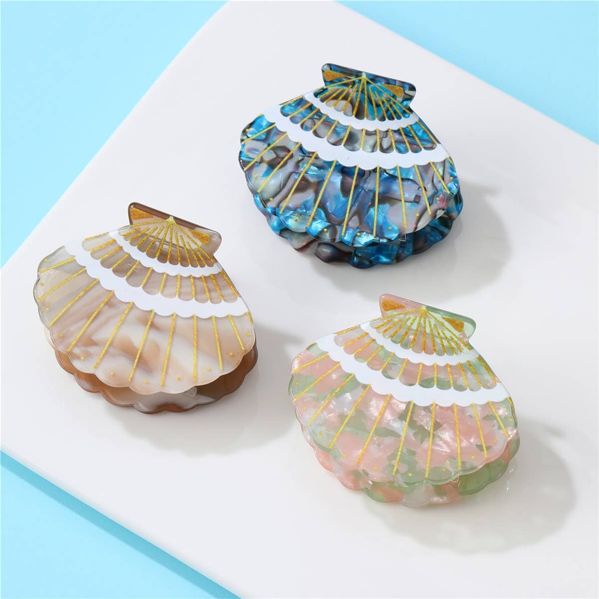 Marbled Seashell Hair Claw Clip