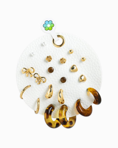 Leopard Resin Hoop Earrings | Set of 10