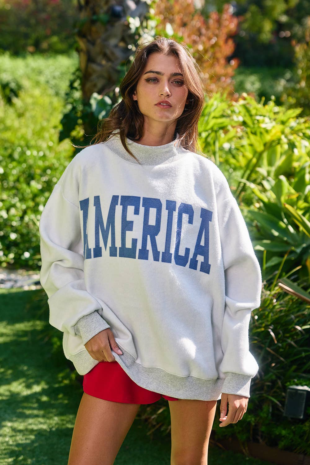 USA/America Print Reversible Mockneck
