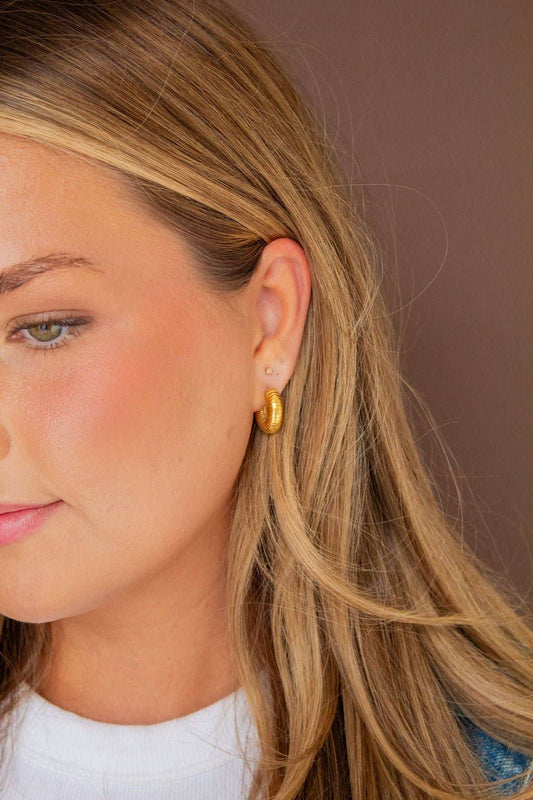 Ridged Hoops - Hypoallergenic