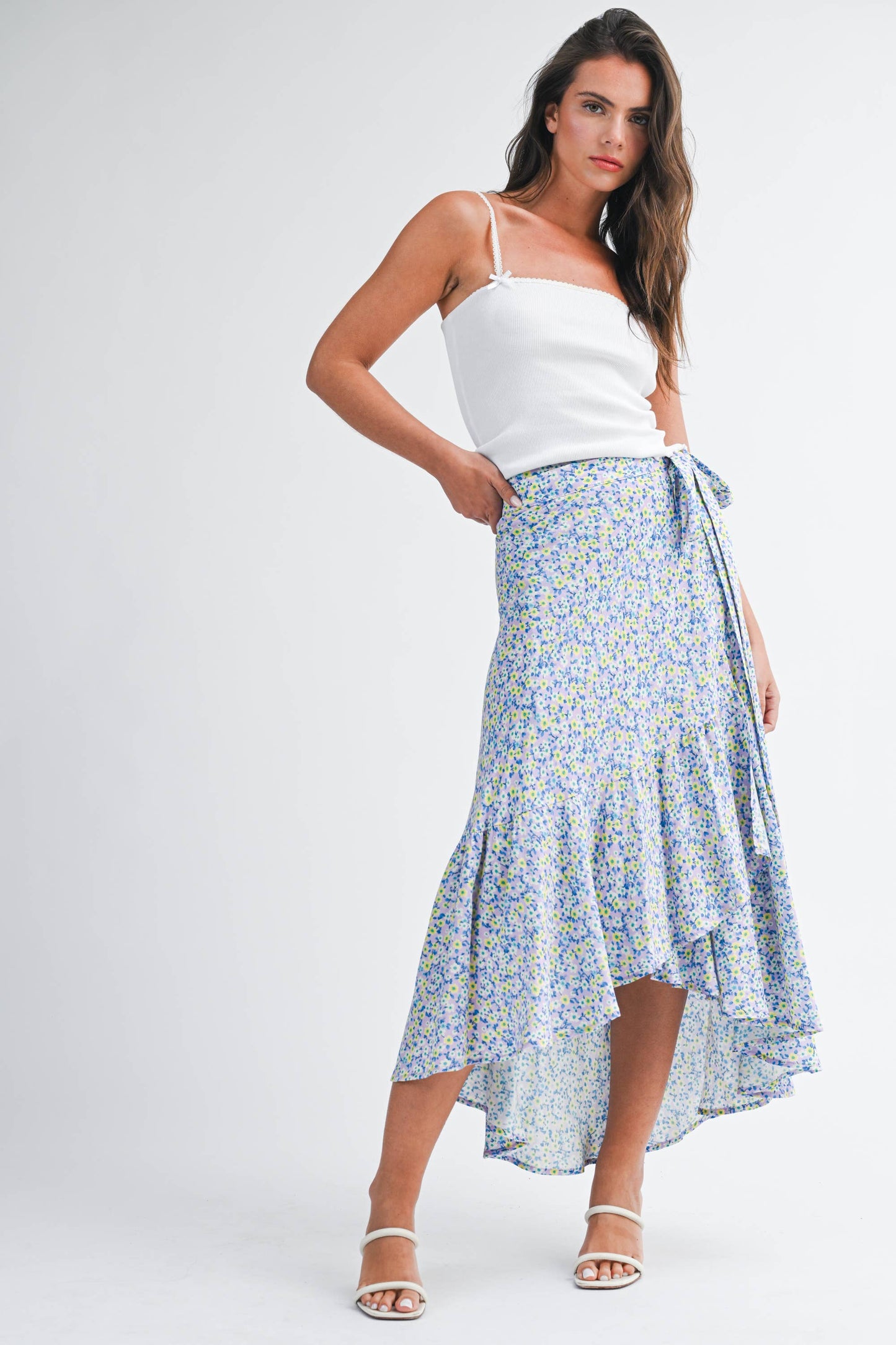 Wildflower Wrap Midi Skirt