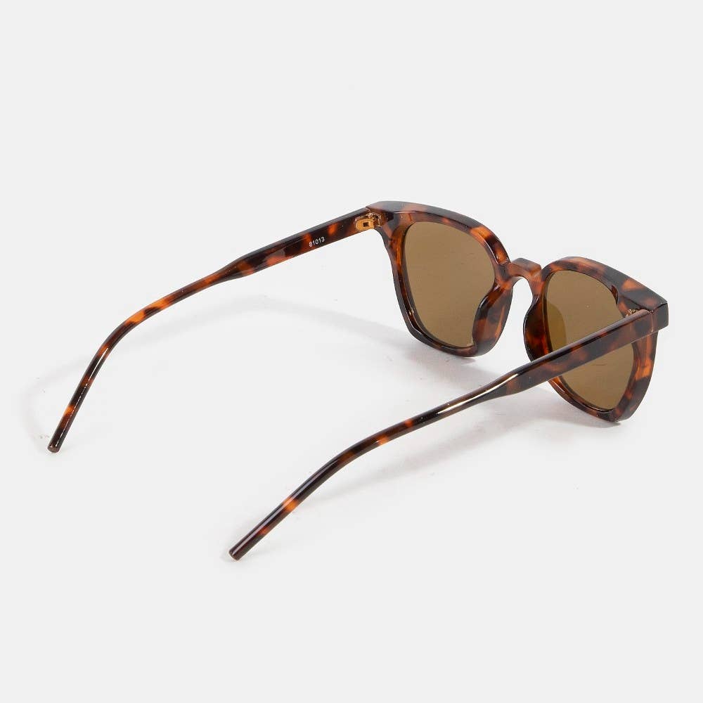 Round Tortoise Frame Sunglasses