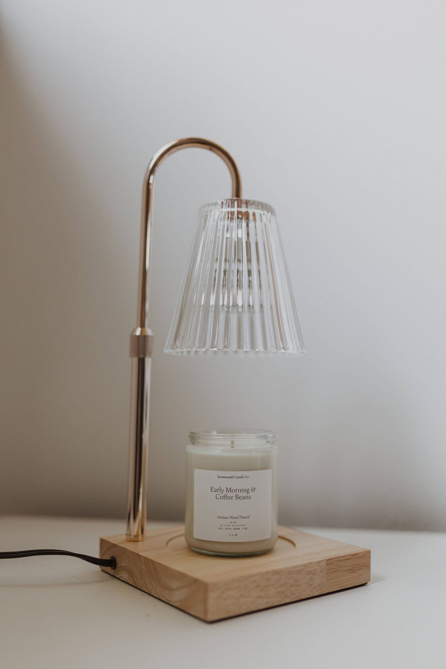 Fluted Glass Candle Warmer Lamp