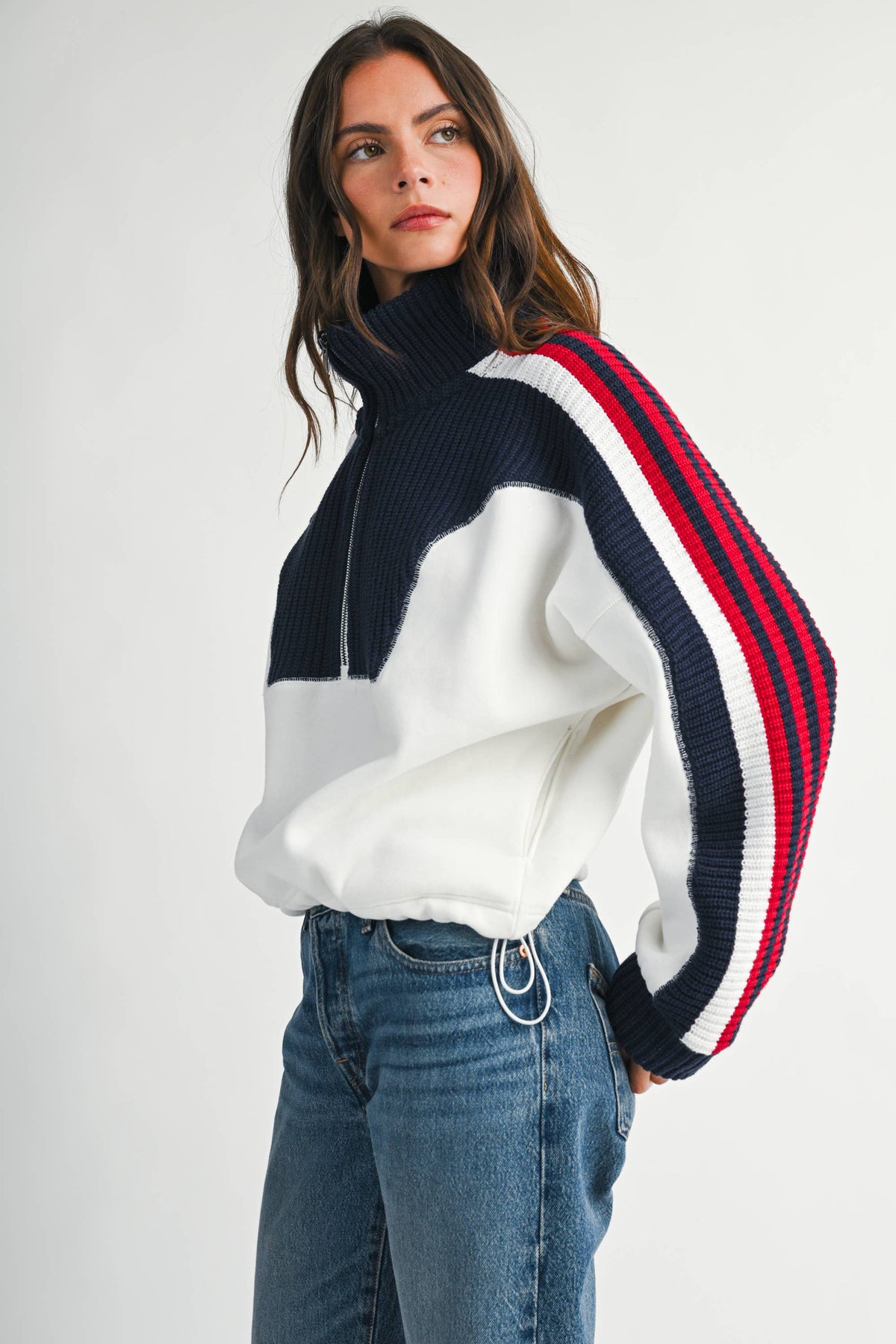 Vintage Varsity Half-Zip Pullover
