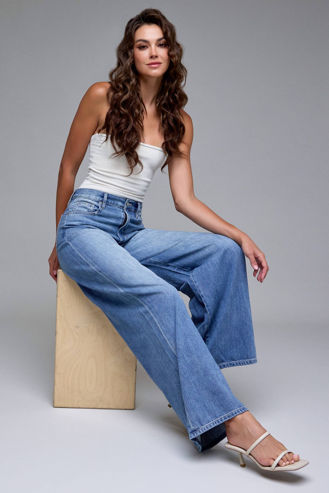 Luca 33" Inseam Wide Leg Jeans