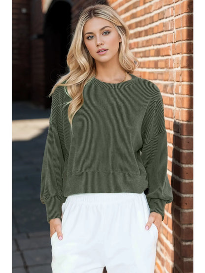 Wave Cropped Crewneck | Choose Color