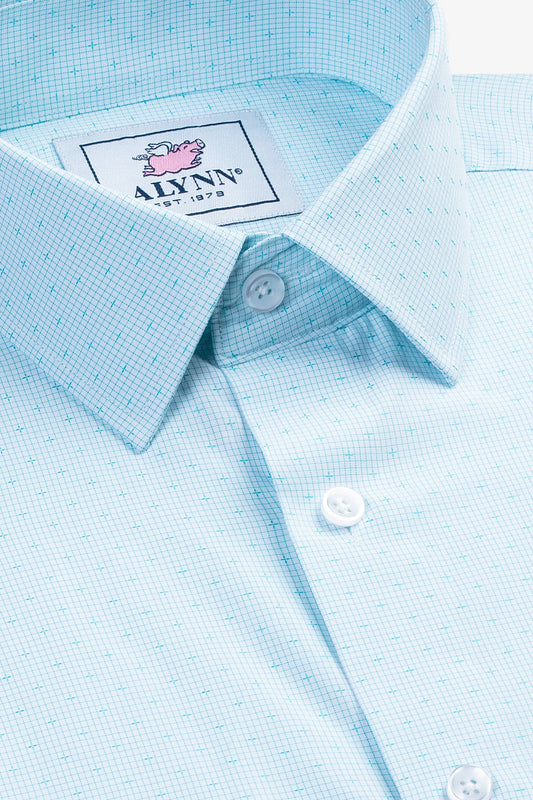 Evan Slim Fit Aqua Blue Men's Dress Shirt