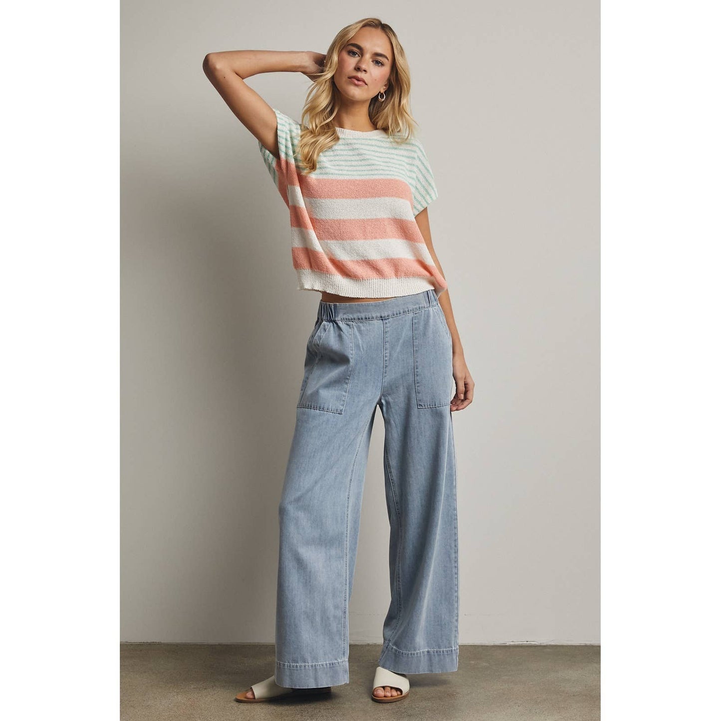 Wide Leg Denim Pants
