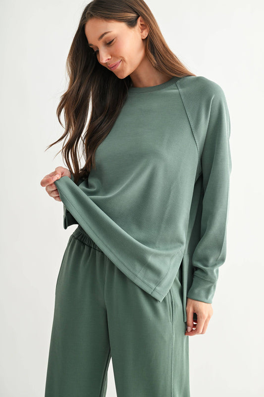 Luxe Sand Wash Rib Tee