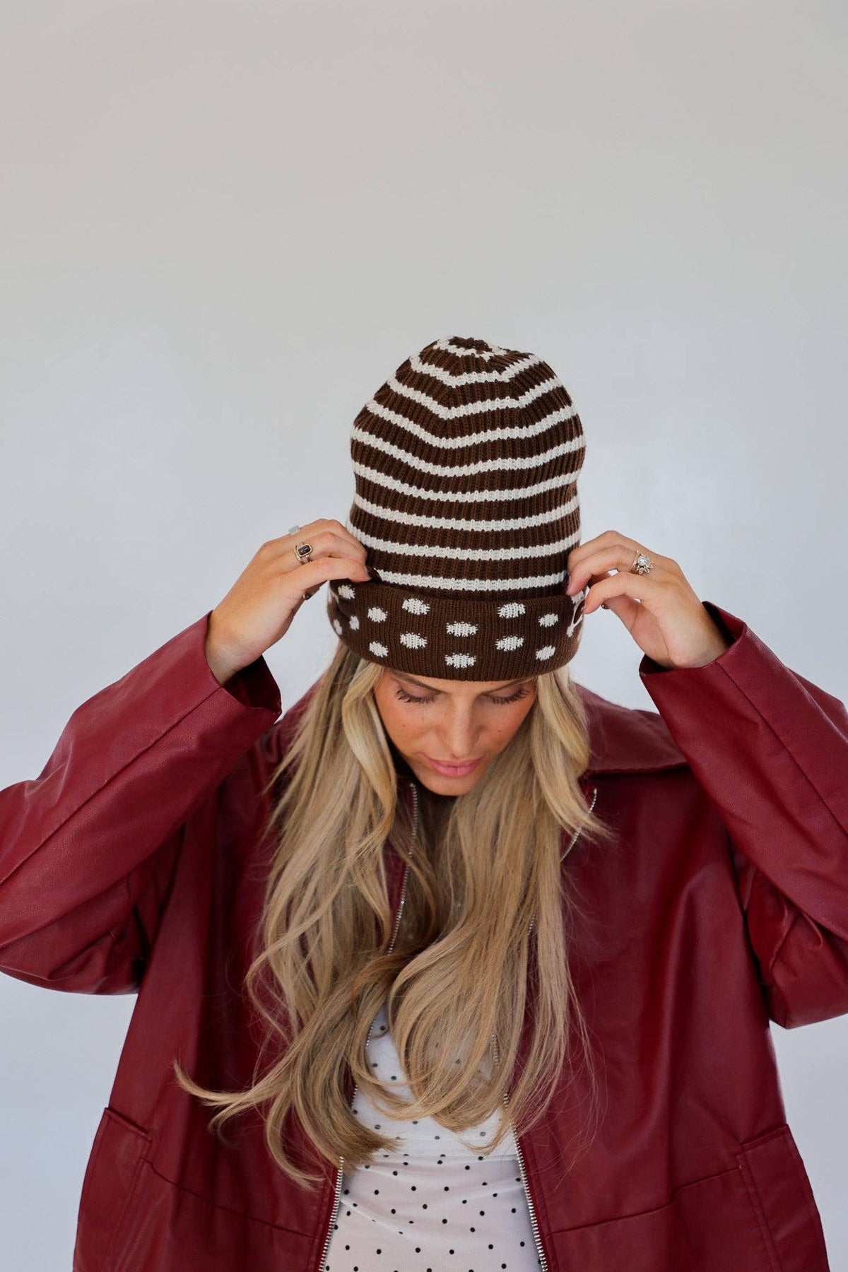 KAXI Polka Dot Reversible Beanie