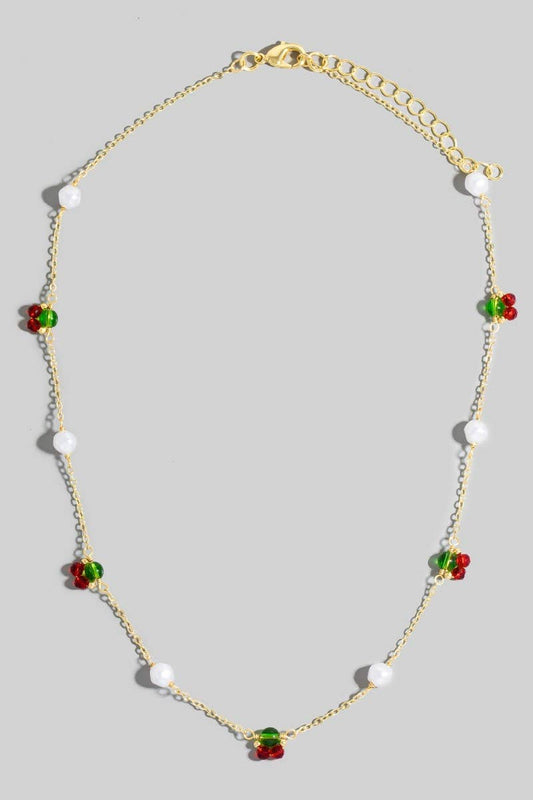 Pearl And Cherry Necklace