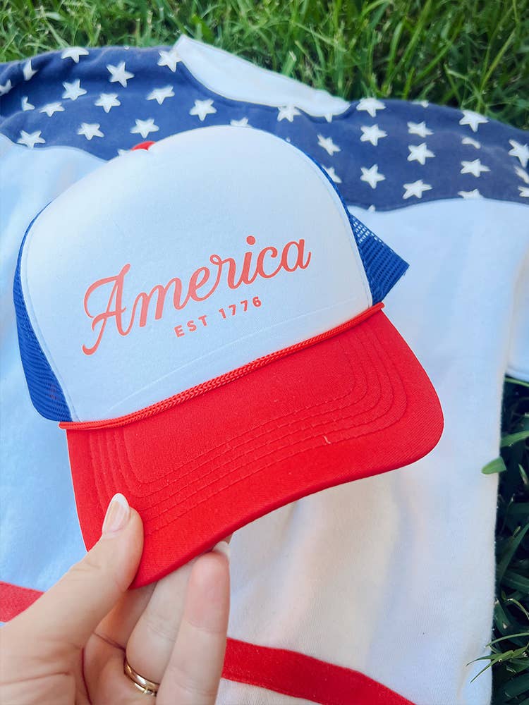 America Trucker Hat - Red, White & Blue