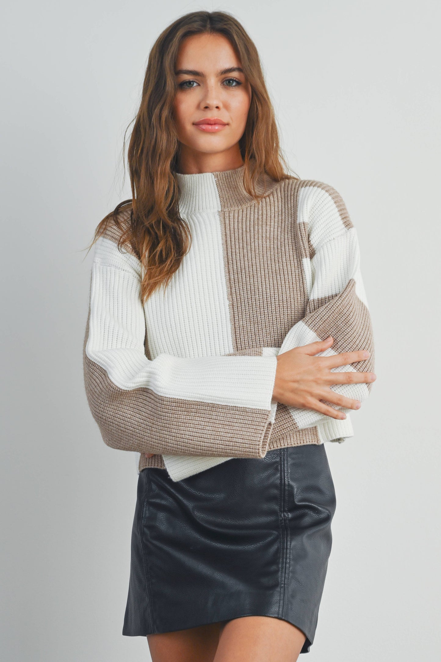 Olive Color-Block Sweater