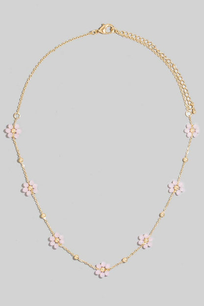 Mini Beaded Flowers Necklace