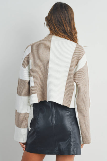 Olive Color-Block Sweater