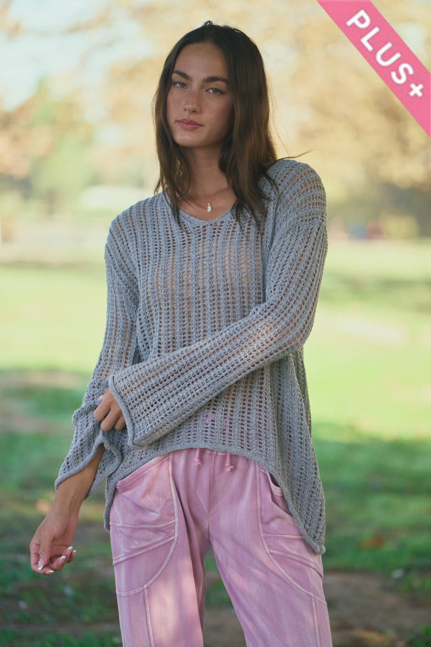 Plus Sandbar Open Knit Top