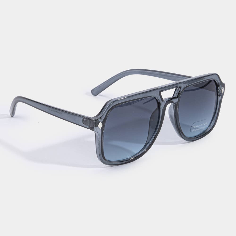 Square Navigator Double Bridge Sunglasses