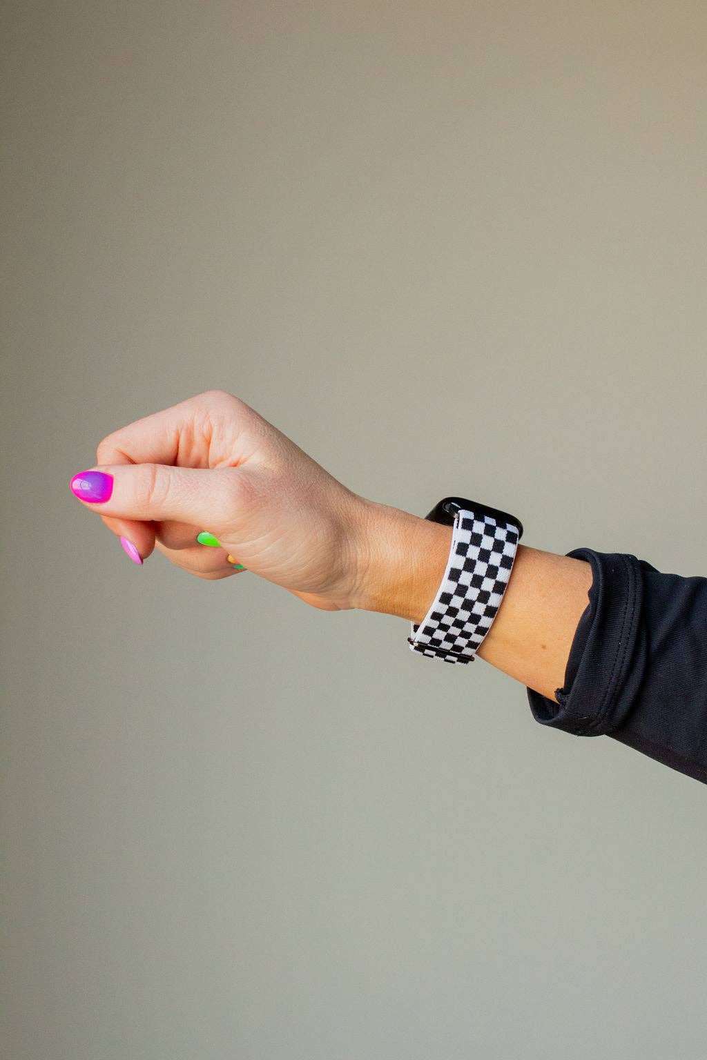 Black Checkerboard Adjustable Elastic