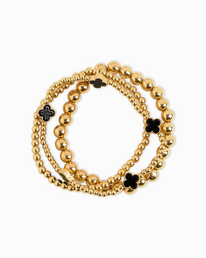 Clover Stretch Beaded Bracelets | Set of 3