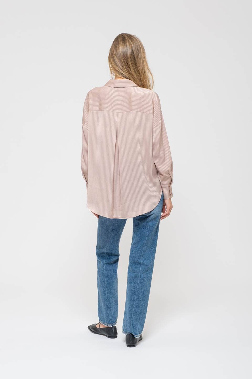 Eden Pinstripe Button-Down Top