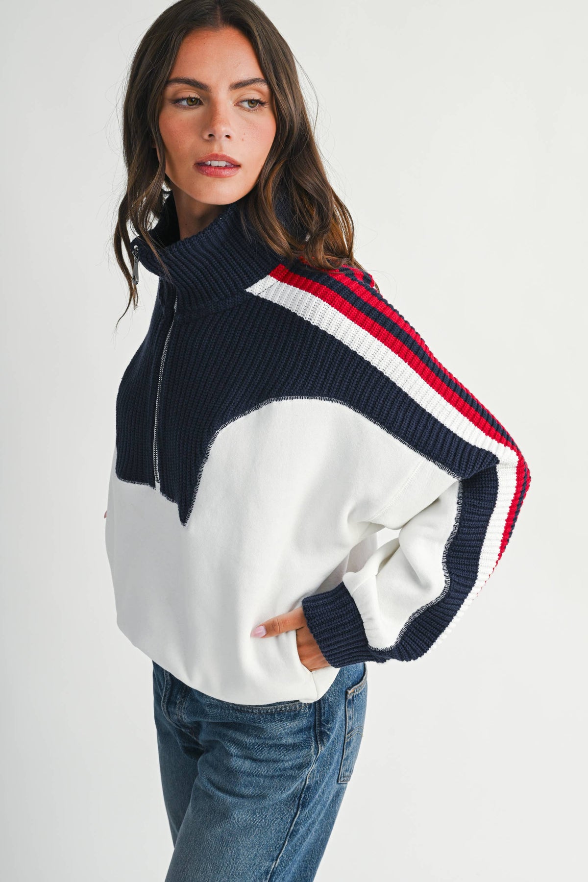 Vintage Varsity Half-Zip Pullover