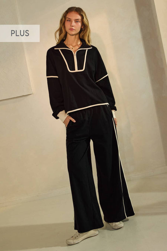 Plus French Terry Contrast Set