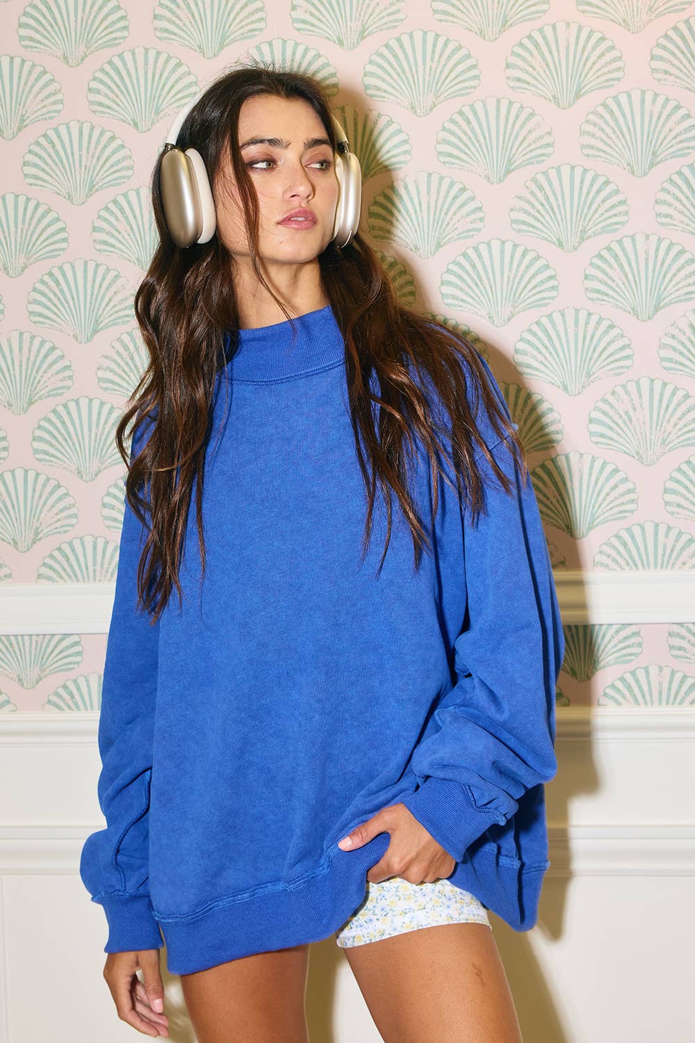 Retro Wash Mock Neck Pullover