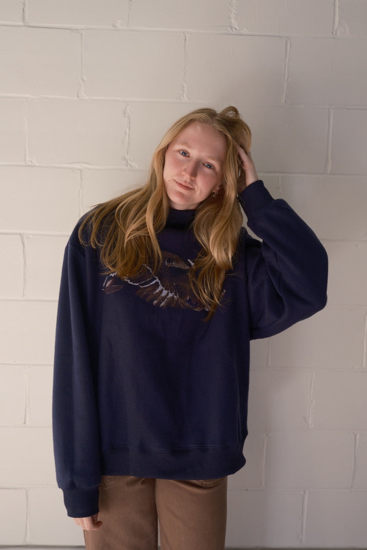 'Lucky & Mallard' Reversible Mock-Neck Sweatshirt
