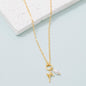 Pearl And Cross Charms Dainty Chain Necklace
