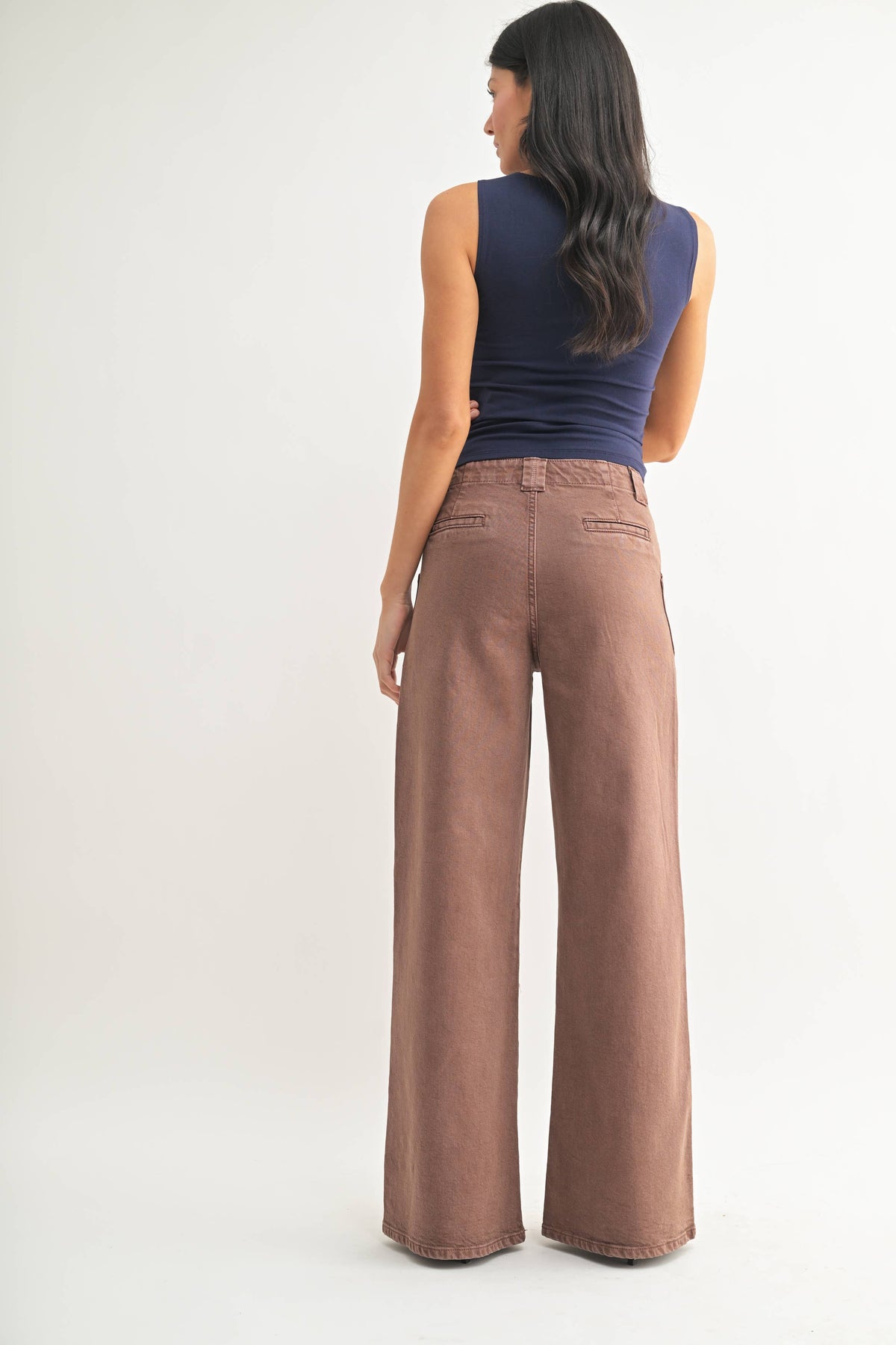 Patch Pocket Wide Leg Flare - Vintage Brown | JBD