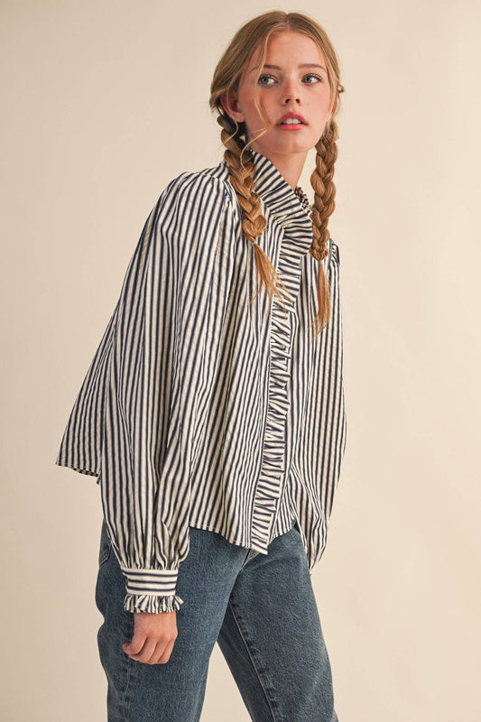 Rosie Ruffle Button Down