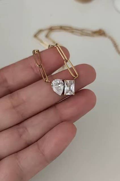 Twinkle Link Rhinestone Necklace