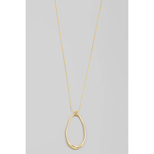 Oval Cutout Pendant Necklace