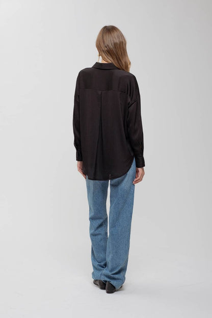 Eden Pinstripe Button-Down Top