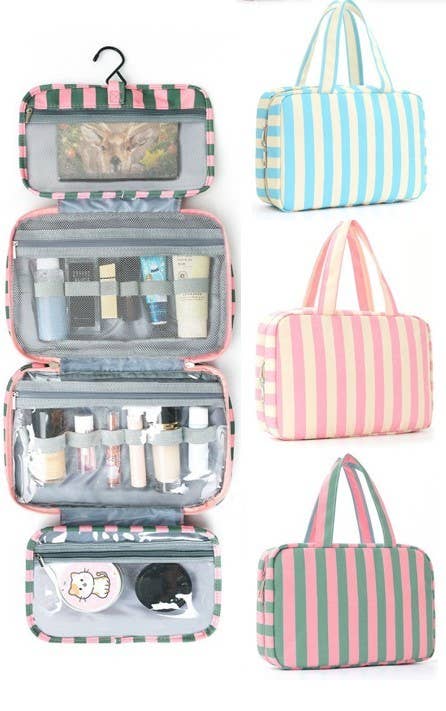 Getaway Striped Hanging Toiletry Organizer
