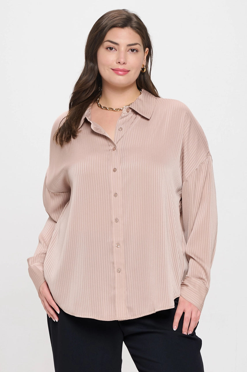 Eden Pinstripe Button-Down Top