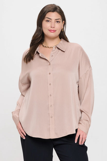 Eden Pinstripe Button-Down Top